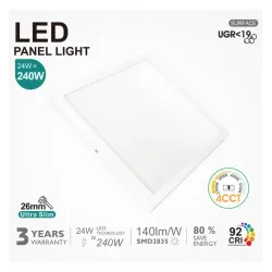 Comprar Plafón LED Cuadrado 24W UGR19 GXtronic | 4CCT | Ultra delgado