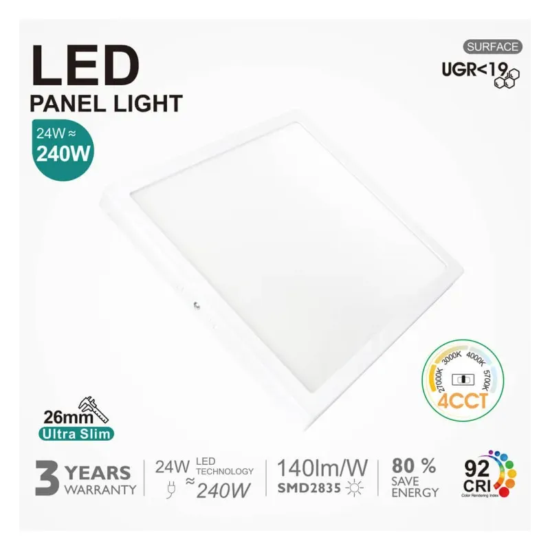 Comprar quadrado conduziu os tectos 24w ugr19 gxtronic | 4cct | Ultra magro