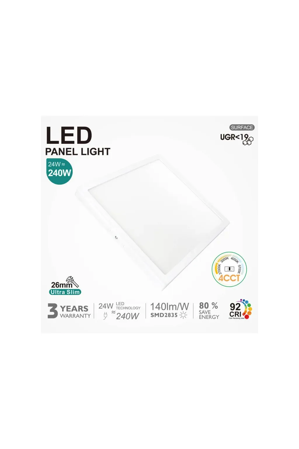 Comprar quadrado conduziu os tectos 24w ugr19 gxtronic | 4cct | Ultra magro