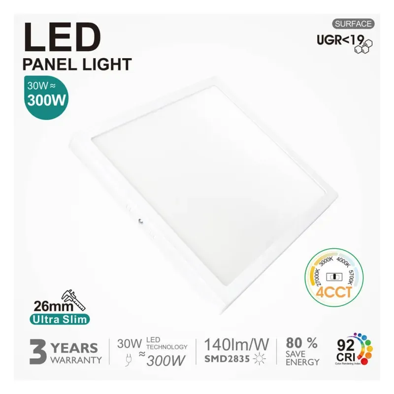 Comprar Plafón LED Cuadrado 30W UGR19 GXtronic | 4CCT | Ultra delgado