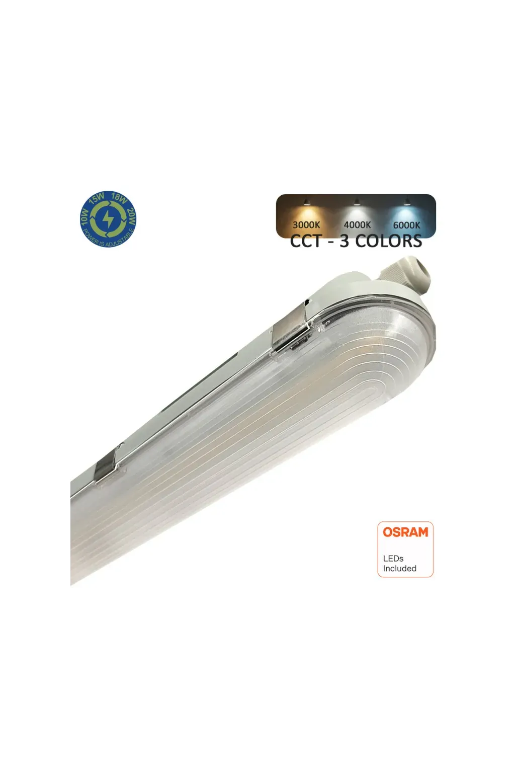 Écran étanche LED 60 W GXtronic 150 cm | SMD2835 OSRAM CHIP 3CCT | IP66
