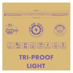Écran étanche LED 60 W GXtronic 150 cm | SMD2835 OSRAM CHIP 3CCT | IP66