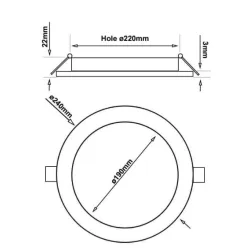 SLIM LED Plate 26W - CCT - Osram Chip Duris E2835