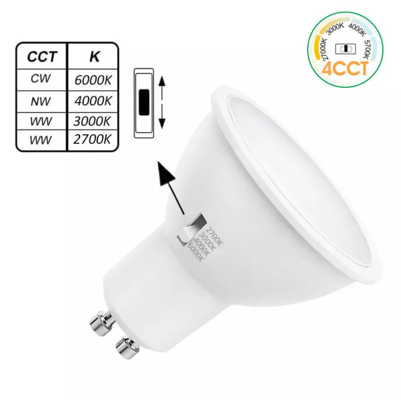 Dicroica LED 6W GU10 110° - 4CCT - OSRAM CHIP DURIS E 2835