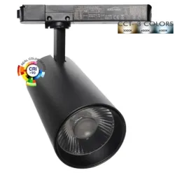 Foco LED 40W - 34W NEW MAYA Negro Carril Monofásico - CRI+92 - UGR13 -HIGH LUMEN 140Lm/W