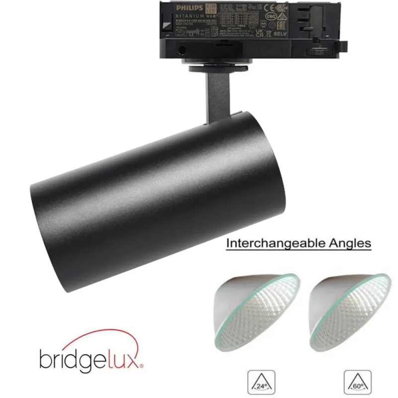 Foco LED 40W NEW MAYA 3CCT | Driver Philips Xitanium | Carril Trifásico | UGR13 | 24º - 60º | Negro