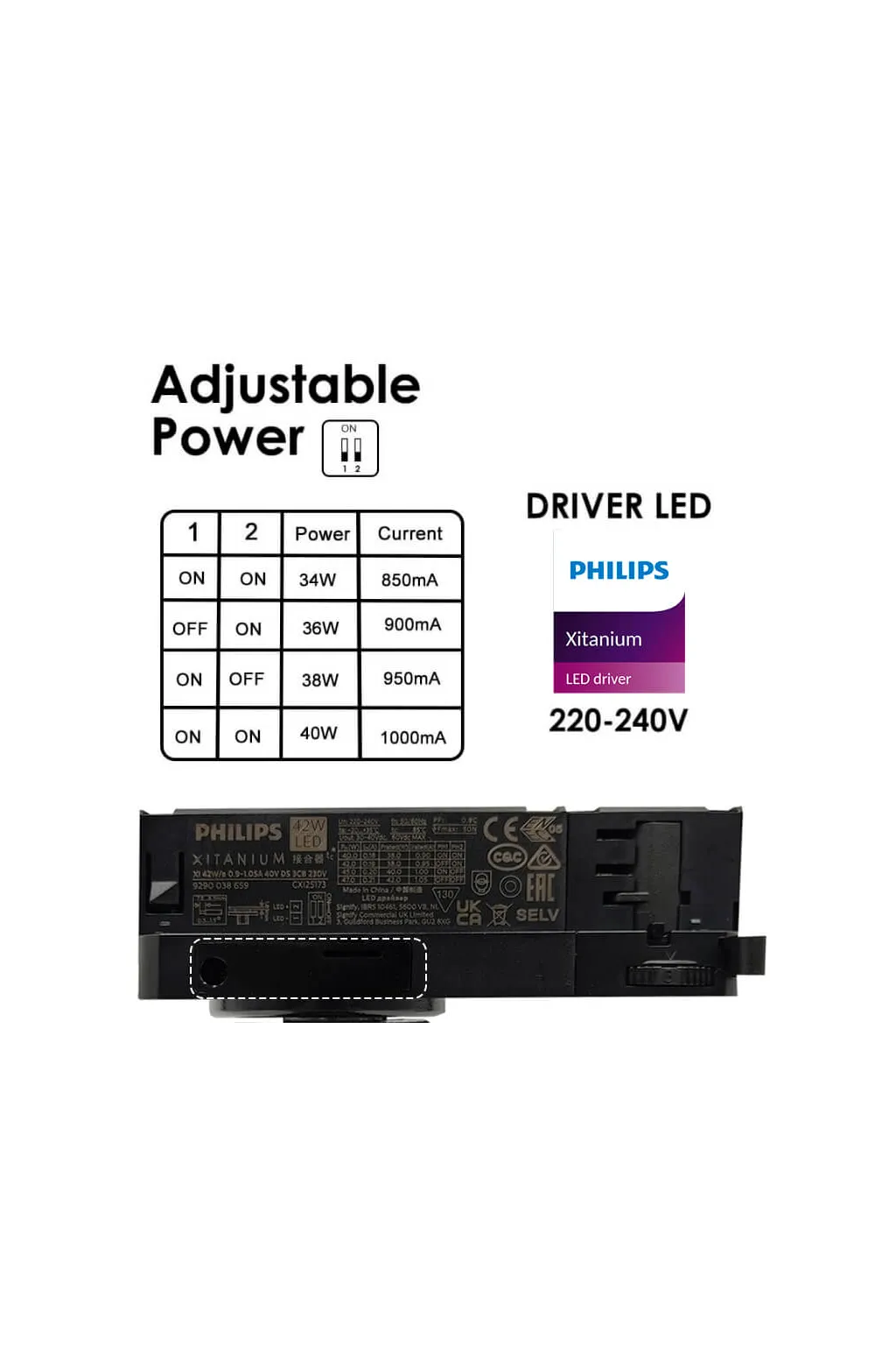 Foco LED 40W NEW MAYA 3CCT | Driver Philips Xitanium | Carril Trifásico | UGR13 | 24º - 60º | Negro