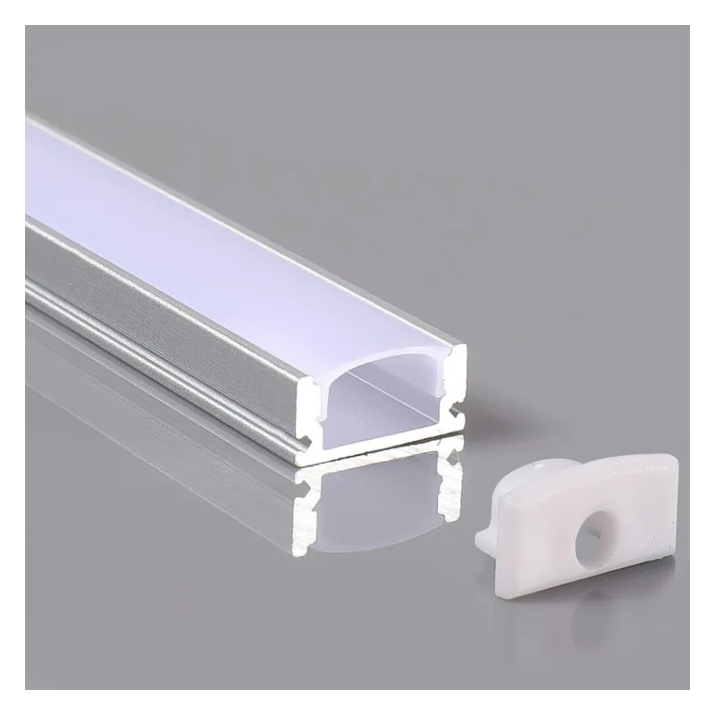 Perfil Aluminio 2 metros en superficie | para Tiras de LED | 17mm x 7,8mm