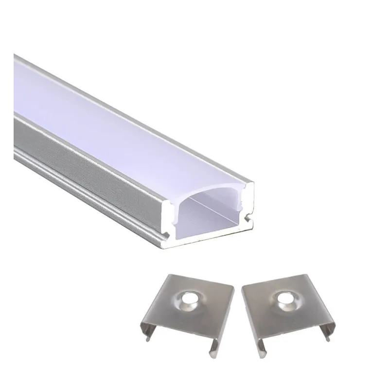 Perfil Aluminio 2 metros en superficie | para Tiras de LED | 17mm x 7,8mm