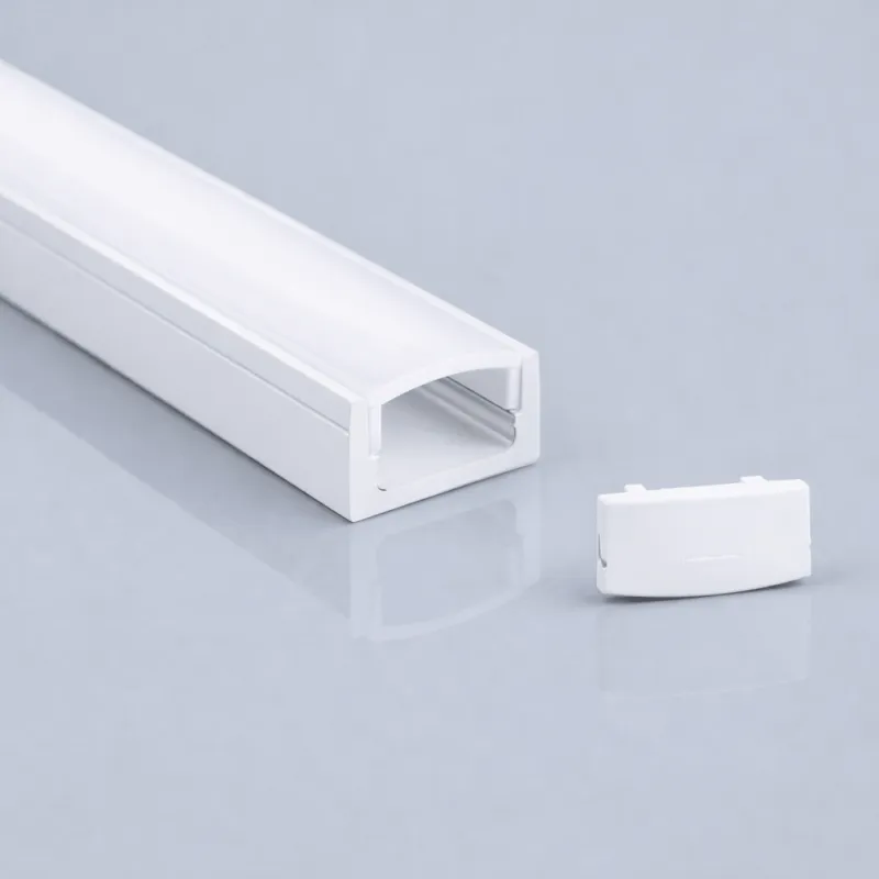 Perfil Aluminio Blanco 2 metros en superficie | para Tiras de LED | 17mm x 7,8mm