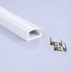 Perfil Aluminio Blanco 2 metros en superficie | para Tiras de LED | 17mm x 7,8mm