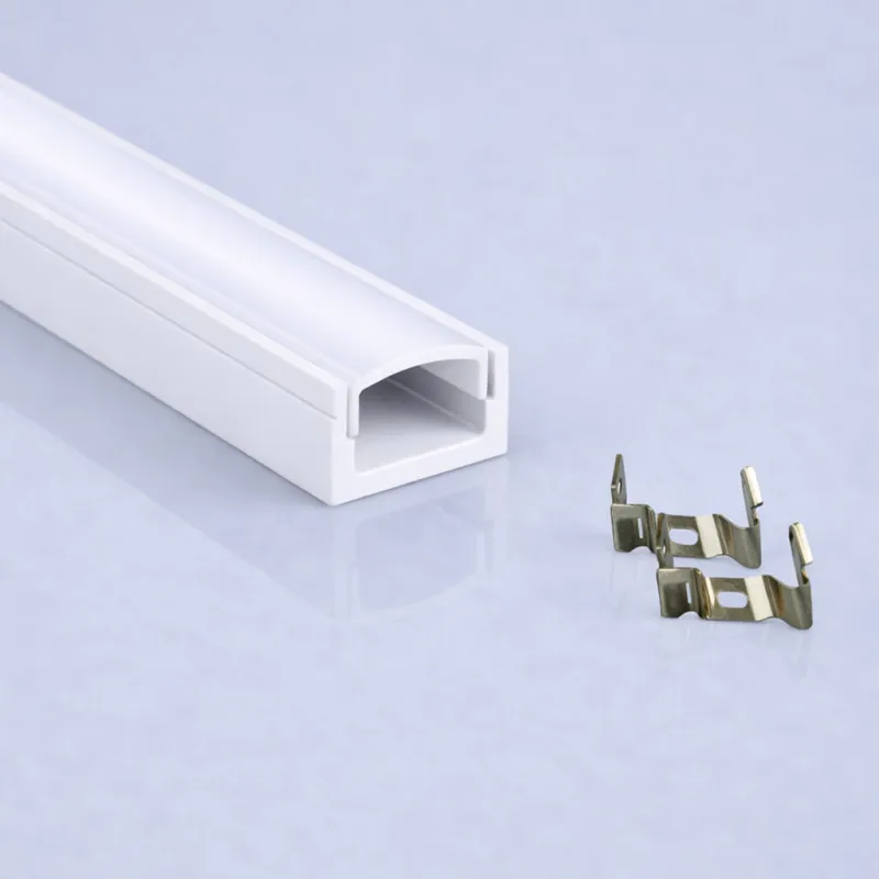 Perfil Aluminio Blanco 2 metros en superficie | para Tiras de LED | 17mm x 7,8mm