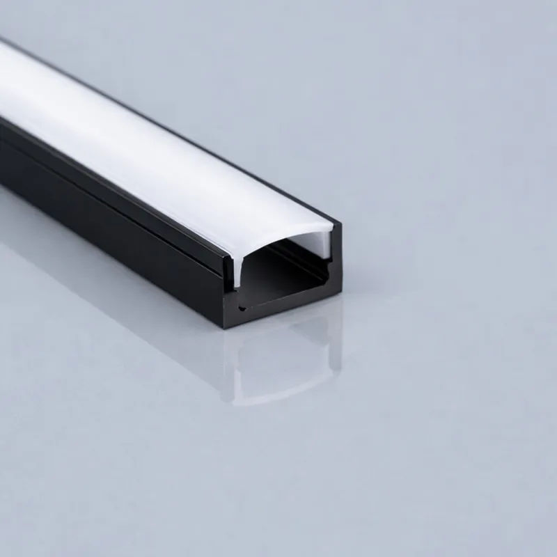 Perfil Aluminio Negro 2 metros en superficie | para Tiras de LED | 17mm x 7,8mm
