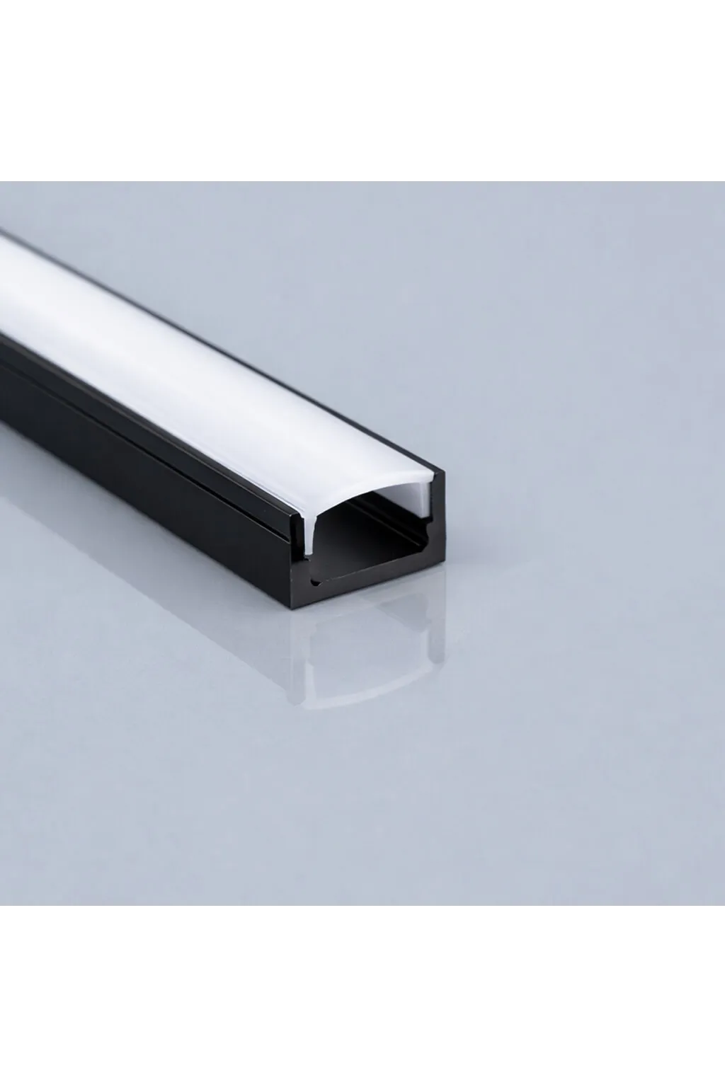 Perfil Aluminio Negro 2 metros en superficie | para Tiras de LED | 17mm x 7,8mm