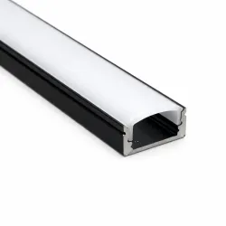 Perfil Aluminio Negro 2 metros en superficie | para Tiras de LED | 17mm x 7,8mm