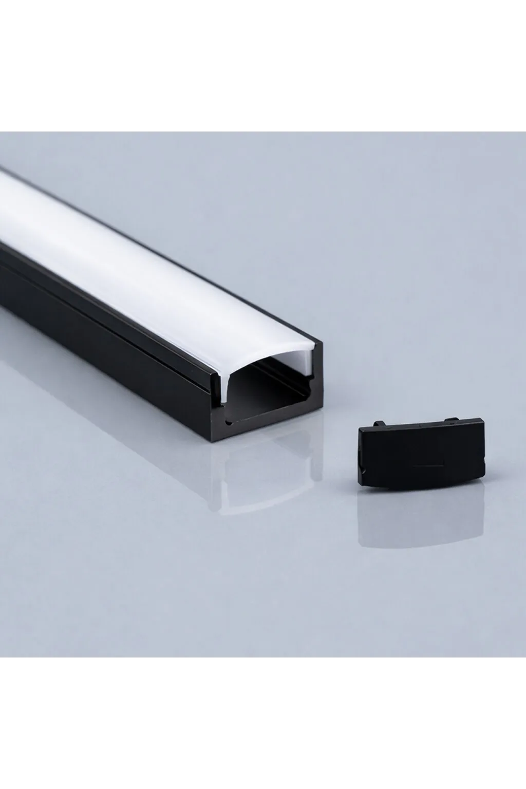 Perfil Aluminio Negro 2 metros en superficie | para Tiras de LED | 17mm x 7,8mm