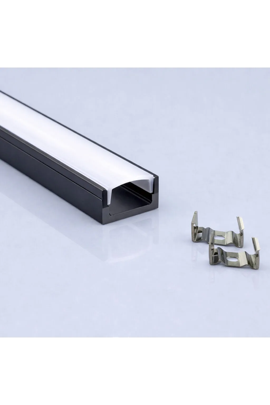 Perfil Aluminio Negro 2 metros en superficie | para Tiras de LED | 17mm x 7,8mm