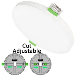 Downlight LED Circular 16W 20W 24W Frameless 4CCT | Ajustable 80-190mm | Blanco | CRI92