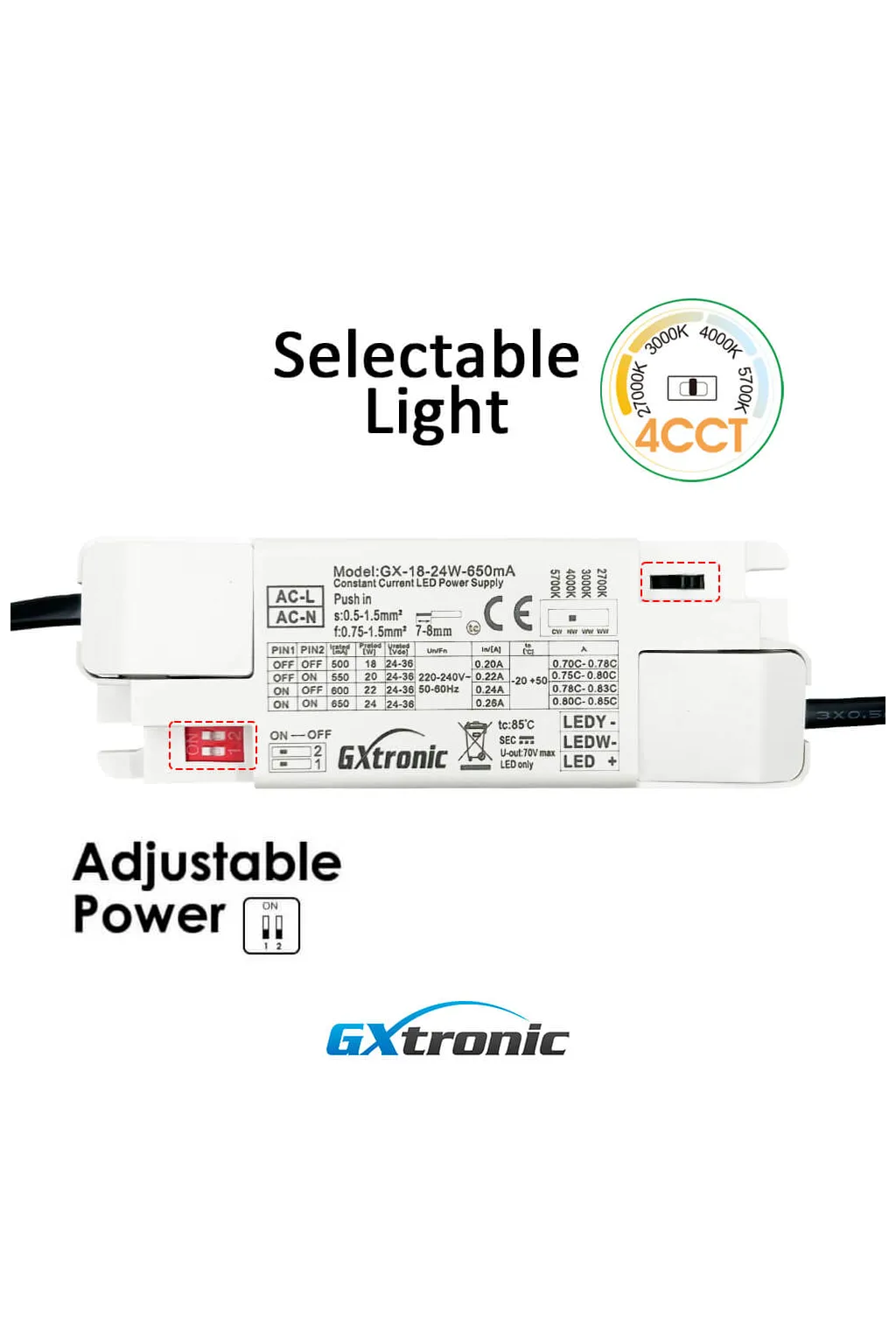 Downlight LED Circular 16W 20W 24W Frameless 4CCT | Ajustable 80-190mm | Blanco | CRI92