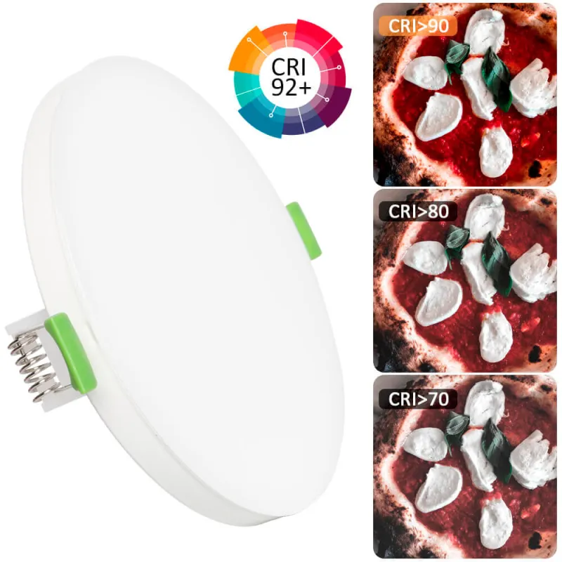 Downlight LED Circular 16W 20W 24W Frameless 4CCT | Ajustable 80-190mm | Blanco | CRI92