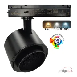 Foco LED 40W-28W Monofásico - ROMA Negro - Driver GxTronic - Óptica Regulable 24º-60º - UGR13 - CCT