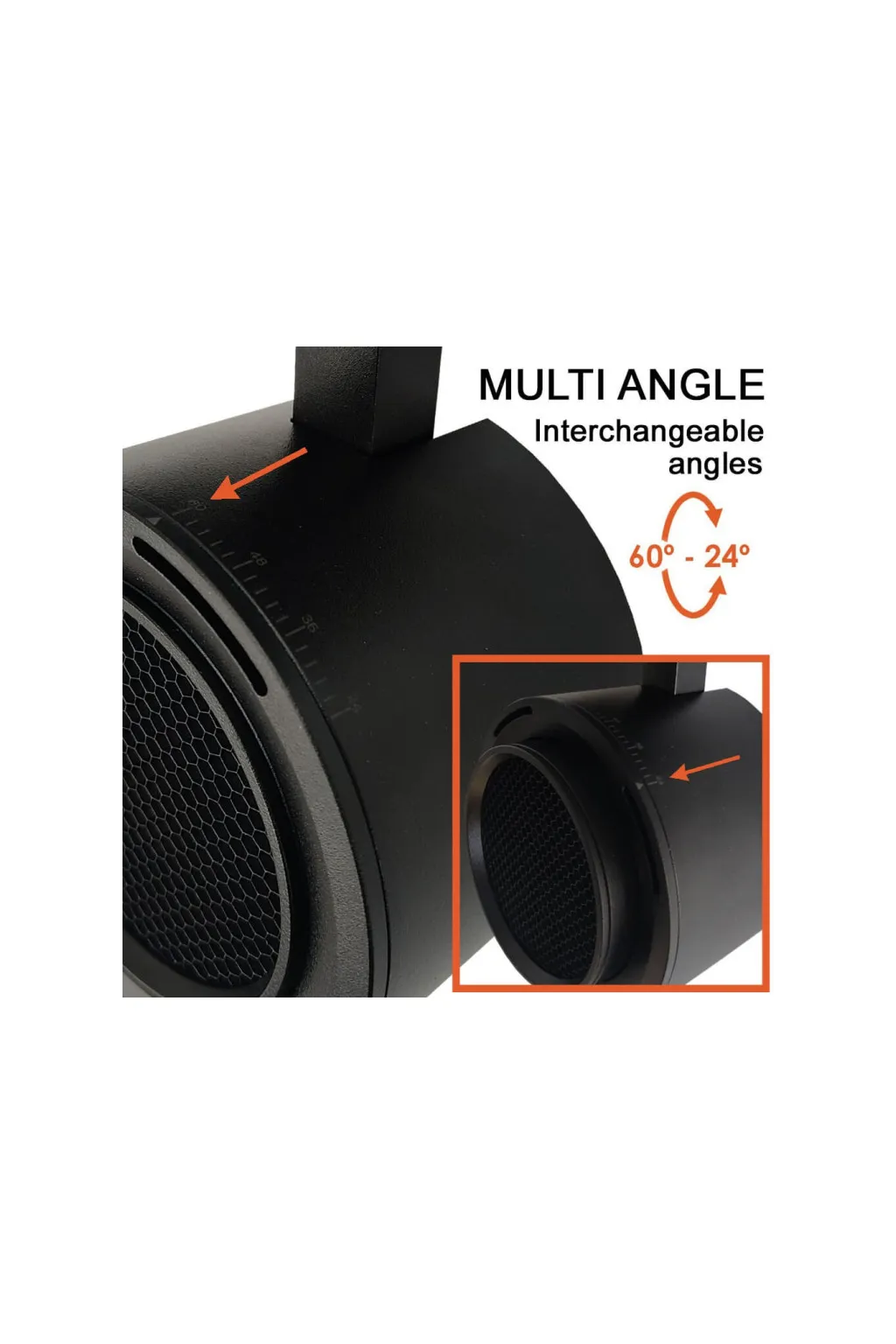 Foco LED 40W-28W Monofásico - ROMA Negro - Driver GxTronic - Óptica Regulable 24º-60º - UGR13 - CCT