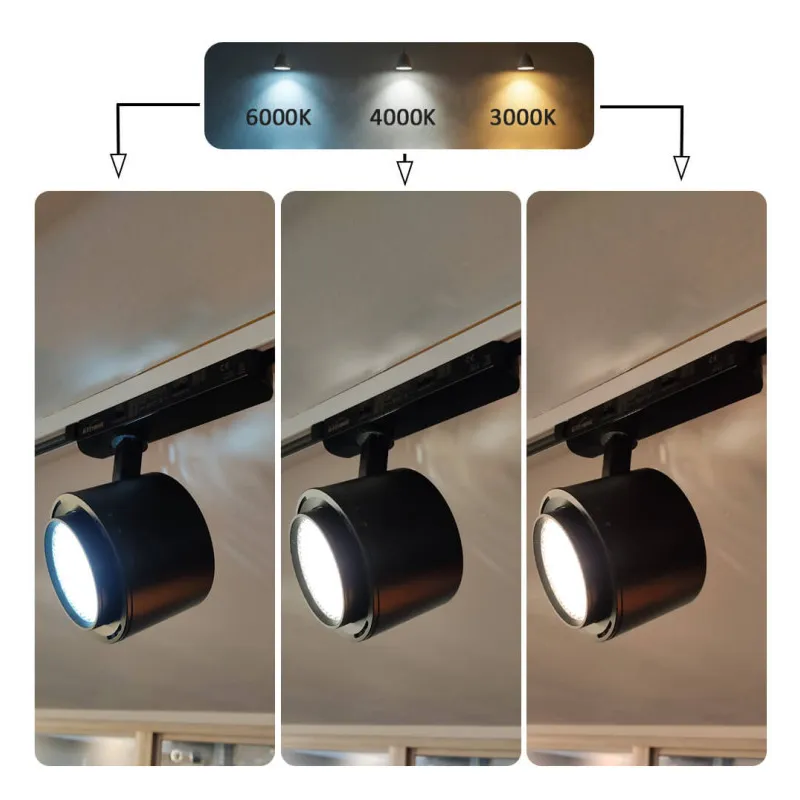 Foco LED 40W-28W Monofásico - ROMA Negro - Driver GxTronic - Óptica Regulable 24º-60º - UGR13 - CCT