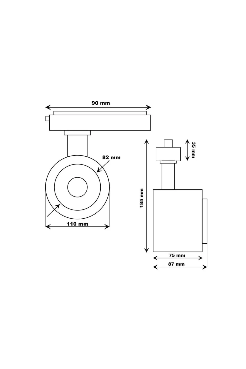 Foco LED 40W-28W Monofásico - ROMA Negro - Driver GxTronic - Óptica Regulable 24º-60º - UGR13 - CCT