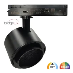 Foco LED carril monofásico negro 28W-40W CCT chip Bridgelux