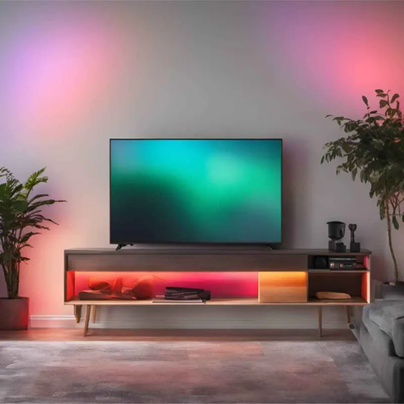 Striscia LED RGB CCT illumina mobile salotto con TV atmosfera decorativa