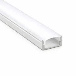 Profilé aluminium blanc 2m pour ruban LED avec diffuseur opal