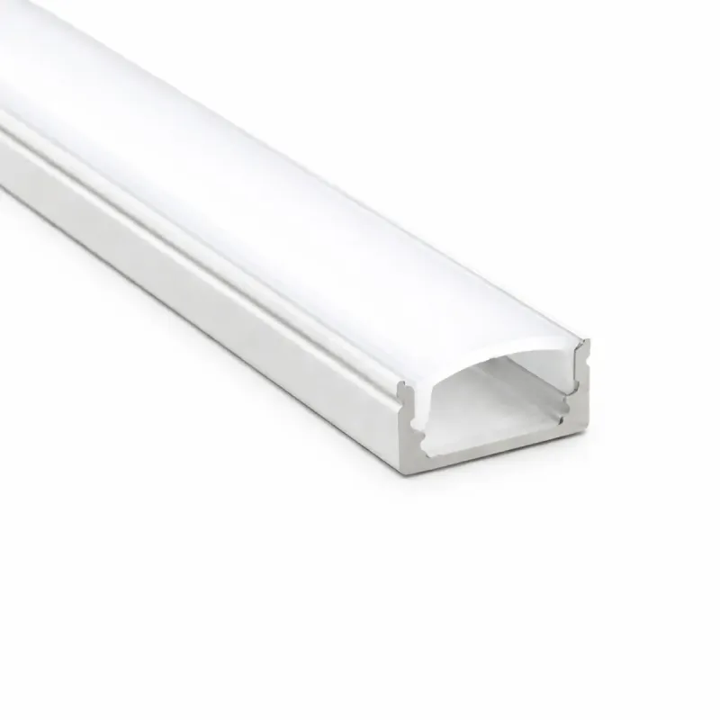 Perfil aluminio blanco 2m para tira LED con difusor opal