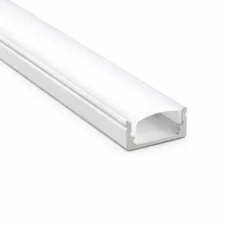 Perfil aluminio blanco 2m para tira LED con difusor opal
