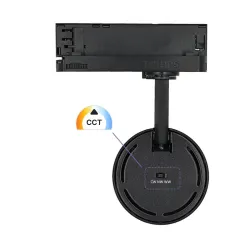 Vista posteriore faretto LED binario trifase selettore 3CCT 3000K 4000K 6000K