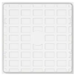 Vista traseira painel LED 60x60 com guia de luz LGP quadriculada uniforme