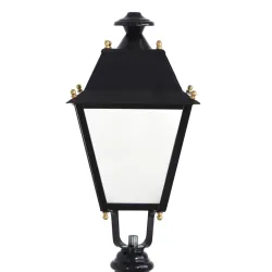 Petite lanterne Villa vide noire en acier avec diffuseurs méthacrylate 600x320mm