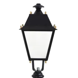 Petite lanterne Villa vide noire en acier avec diffuseurs méthacrylate 600x320mm