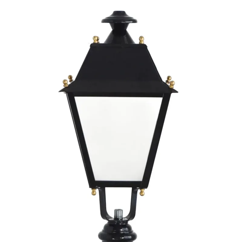 Small Villa lantern empty black steel with PMMA diffusers 600x320mm