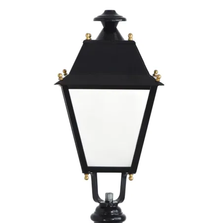 Small Villa lantern empty black steel with PMMA diffusers 600x320mm