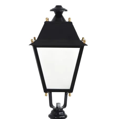 Small Villa lantern empty black steel with PMMA diffusers 600x320mm