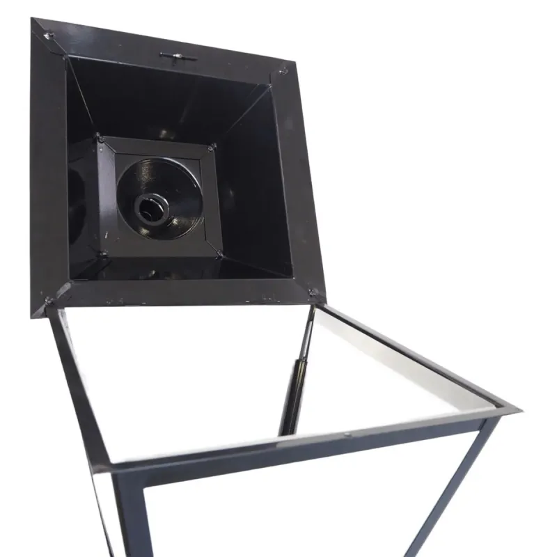 Top view small Villa lantern with central lamp holder and pyramidal roof