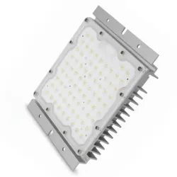 Módulo LED 60W vista en perspectiva con disipador de aluminio acanalado