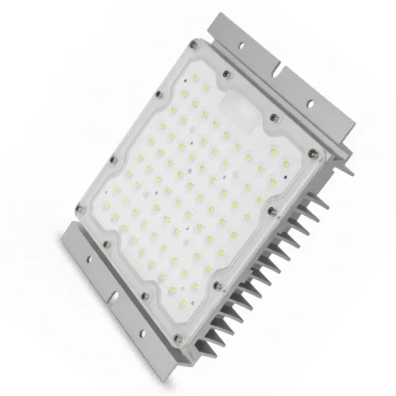 60W LED module perspective view with grooved aluminium heatsink