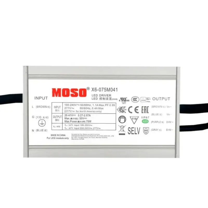 Driver MOSO X6-075M regulável 1-10V programável para candeeiro LED 60W
