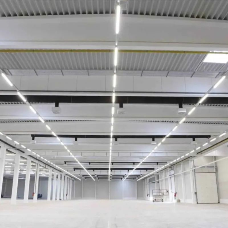 COREPLUS EVO 60cm LED waterproof battens installed in warehouse and parking