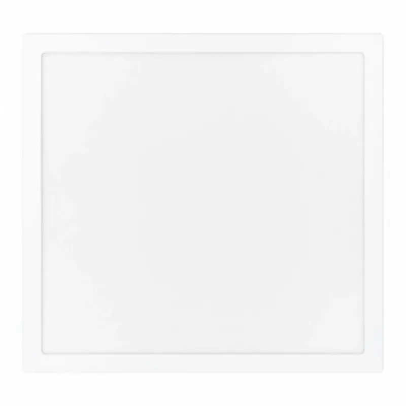 Vue frontale du plafonnier LED carré 24W avec diffuseur microprisme UGR inférieur à 19