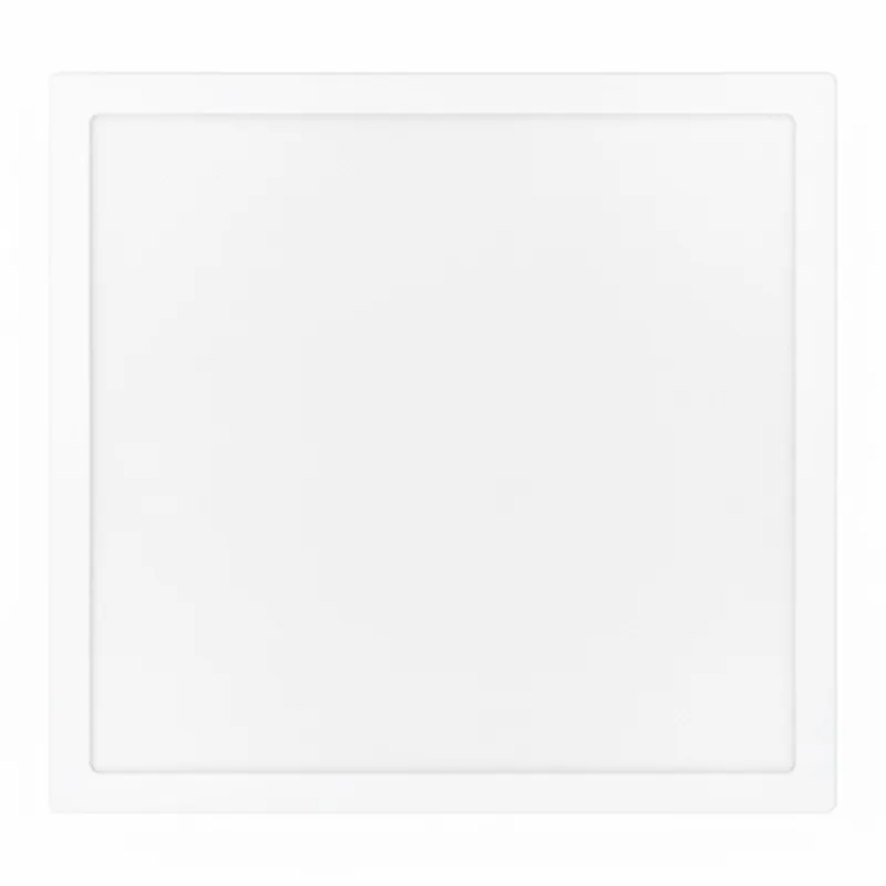 Front view of 24W square LED panel with microprism diffuser and UGR under 19 comfort