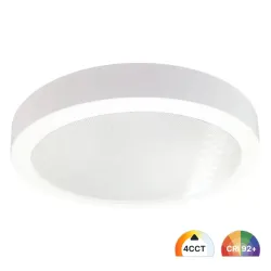 Plafonnier LED rond en saillie 30W 4CCT UGR19, profil ultra-fin 26 mm en aluminium