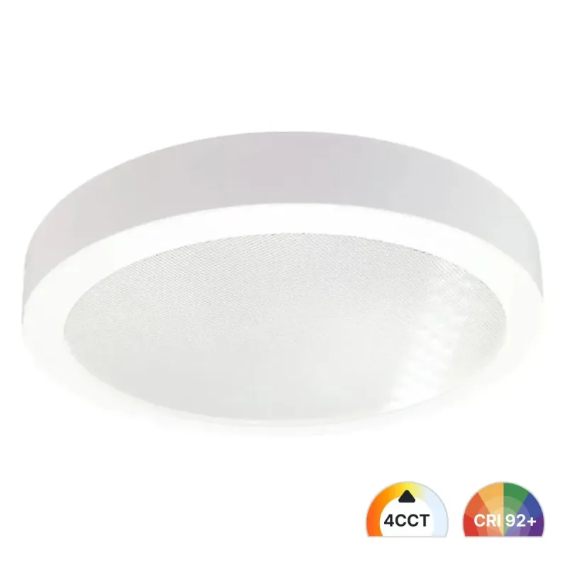 Round surface LED panel 24W 4CCT UGR19 with ultra-slim 26 mm aluminium body