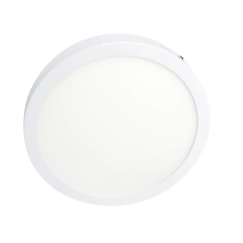 Vista frontal del plafón LED circular 24W con difusor microprisma UGR menor que 19